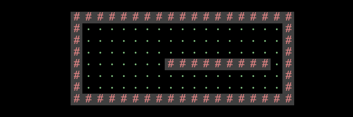 A room with a wall inside it.